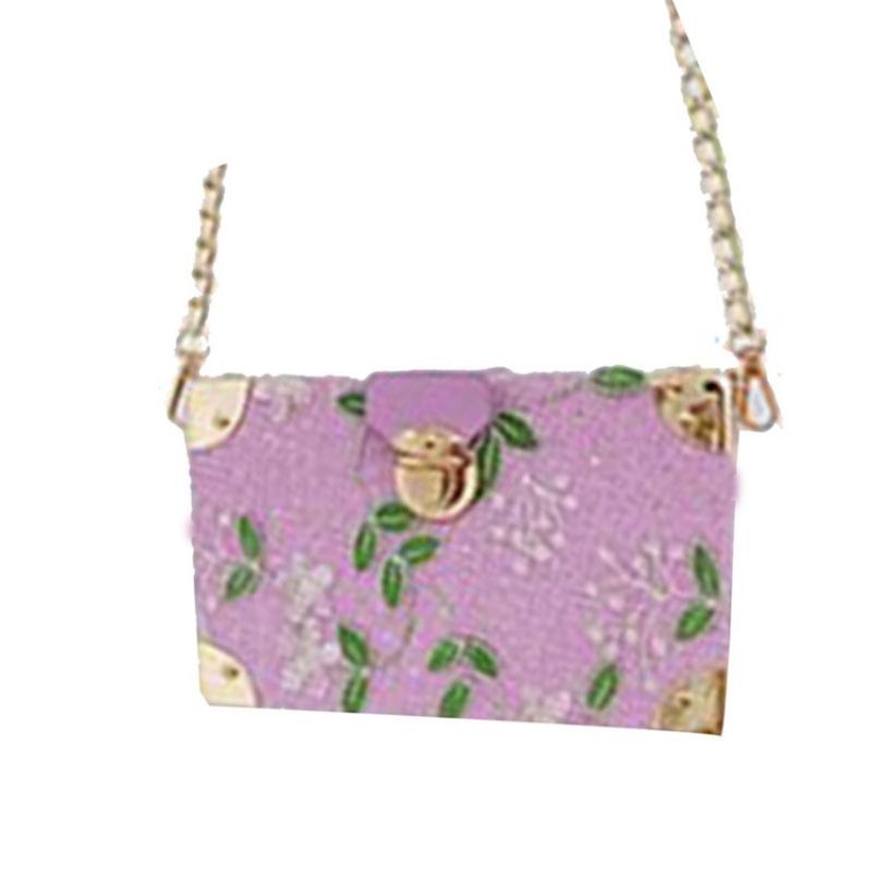 Κέντημα Floral Pu Flap Crossbody Τσάντες