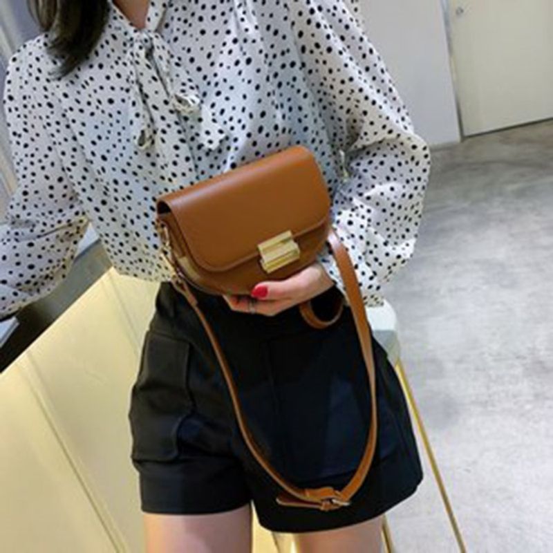 Σέλα Pu Plain Lock Crossbody Ba