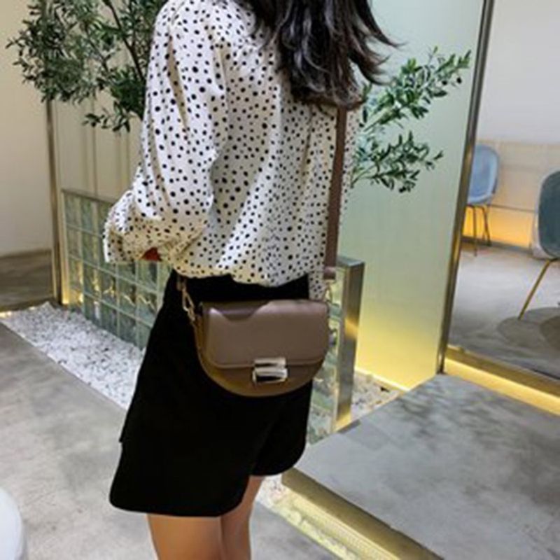 Σέλα Pu Plain Lock Crossbody Ba