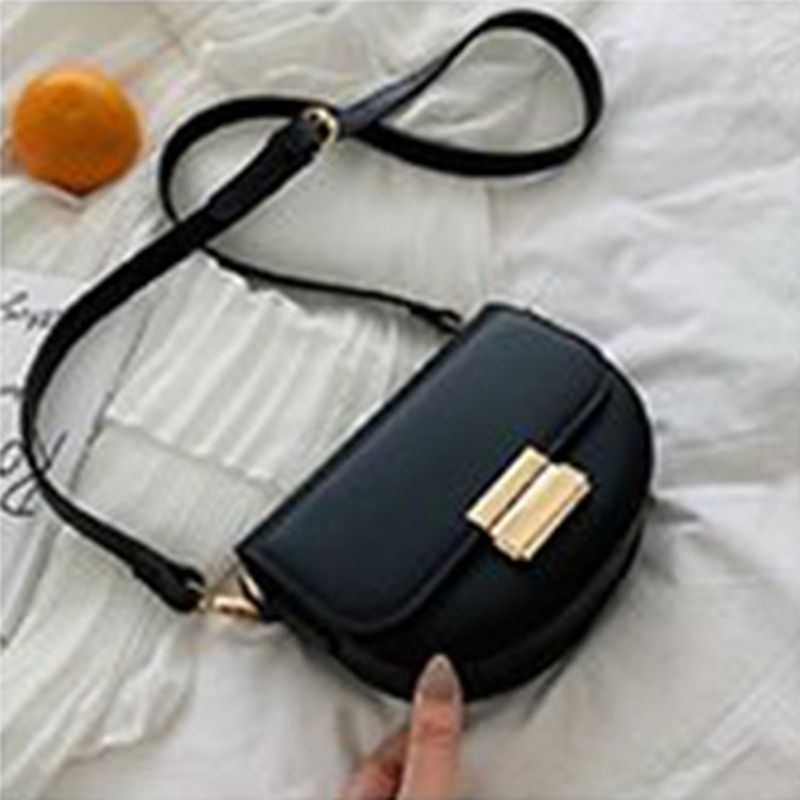 Σέλα Pu Plain Lock Crossbody Ba