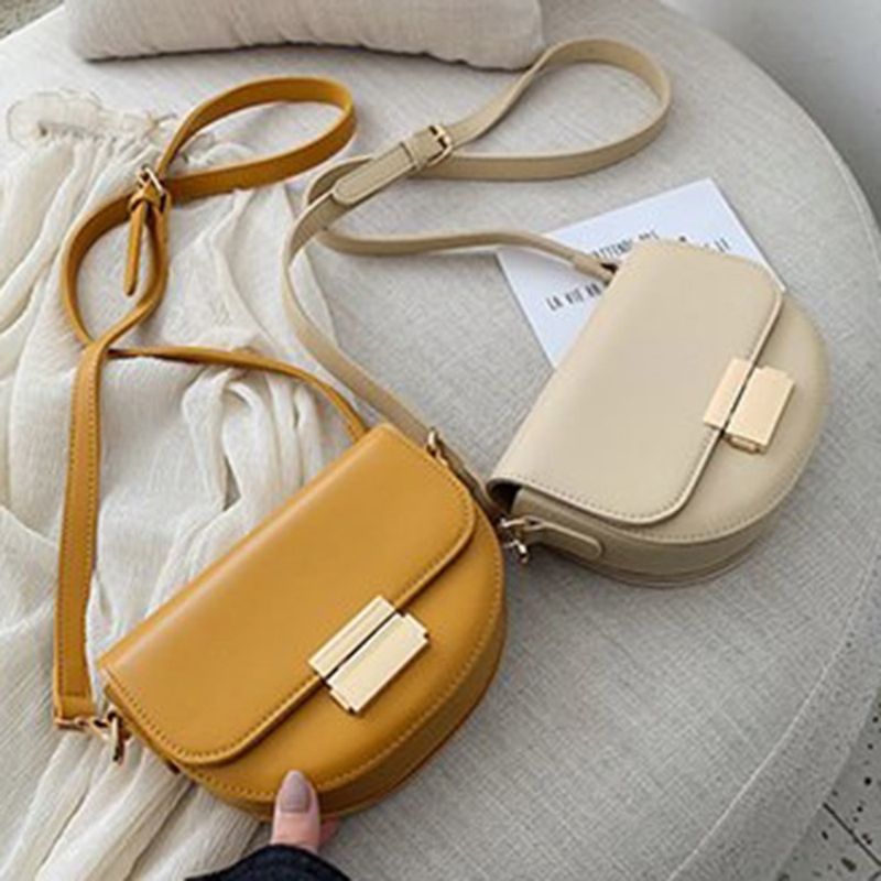 Σέλα Pu Plain Lock Crossbody Ba