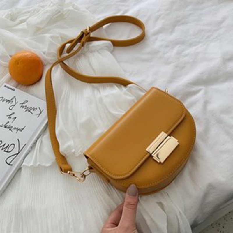 Σέλα Pu Plain Lock Crossbody Ba