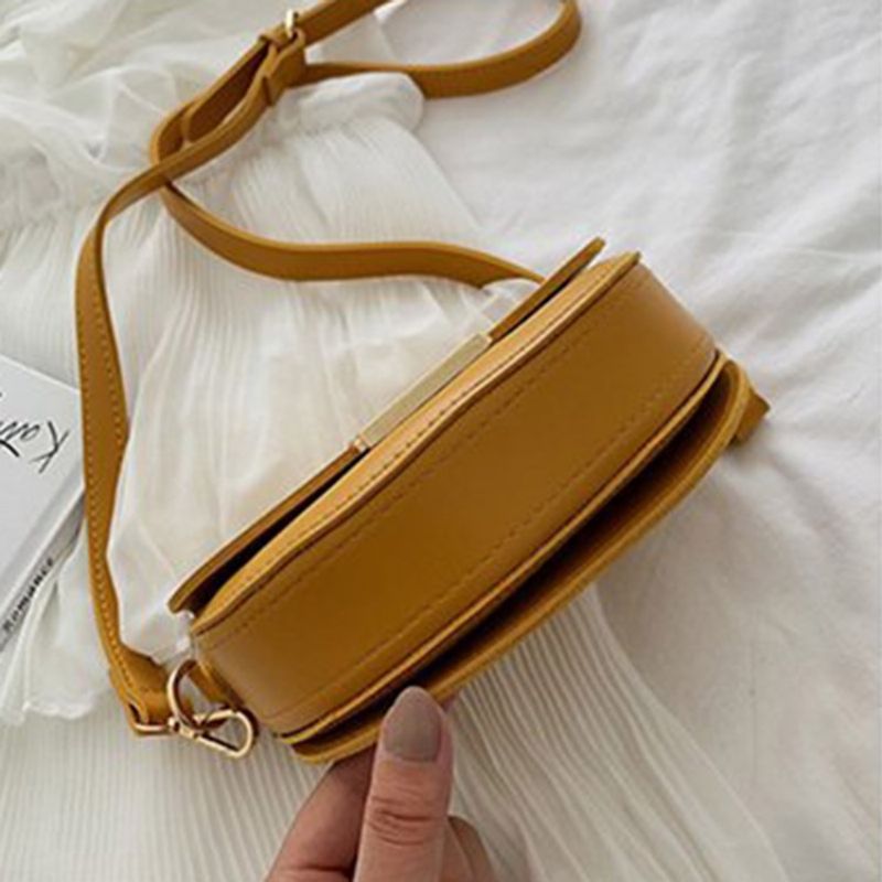 Σέλα Pu Plain Lock Crossbody Ba