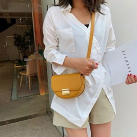 Σέλα Pu Plain Lock Crossbody Ba