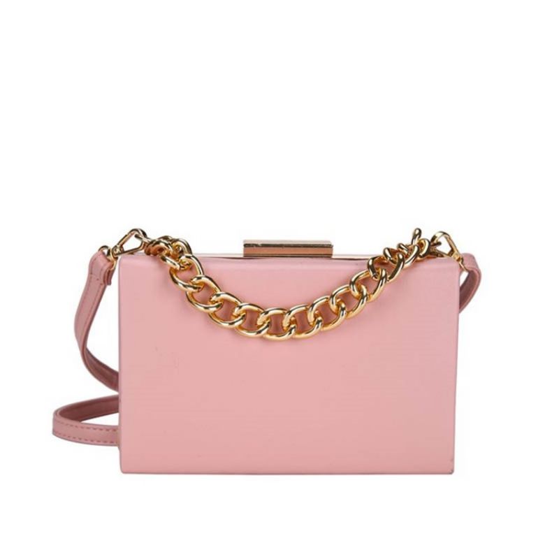 Τσάντα Chain Plain Pu Flap Crossbody