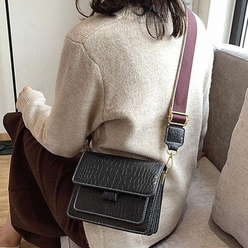 Τσάντες Casual Crossbody Με Ανάγλυφο Alligator Pu Rectangle