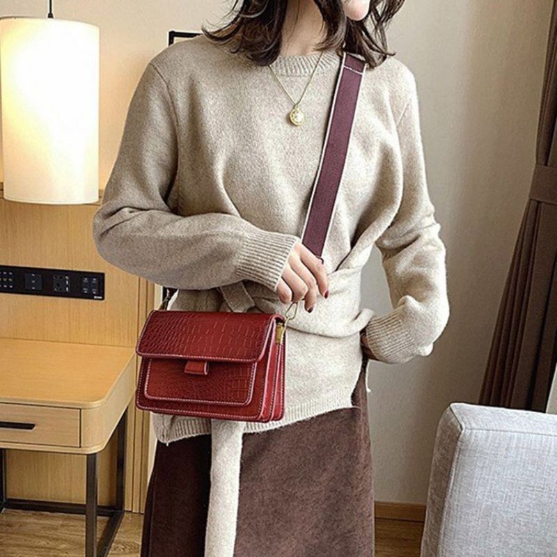 Τσάντες Casual Crossbody Με Ανάγλυφο Alligator Pu Rectangle