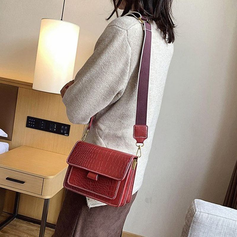 Τσάντες Casual Crossbody Με Ανάγλυφο Alligator Pu Rectangle