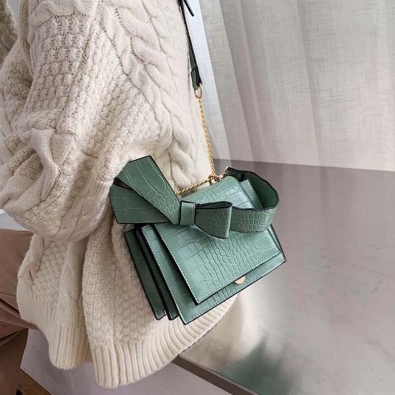 Τσάντες Με Ανάγλυφο Alligator Pu Square Crossbody