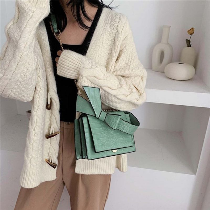 Τσάντες Με Ανάγλυφο Alligator Pu Square Crossbody