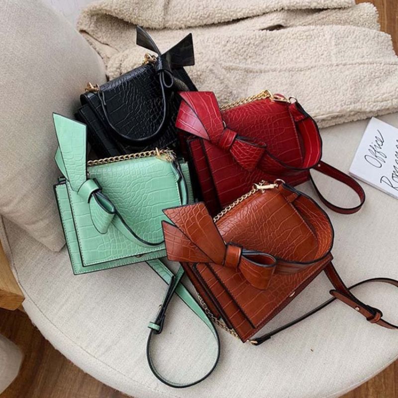 Τσάντες Με Ανάγλυφο Alligator Pu Square Crossbody