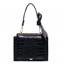 Τσάντες Με Ανάγλυφο Alligator Pu Square Crossbody