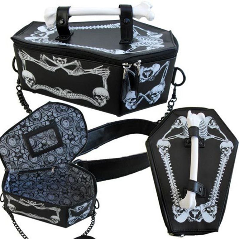 Τσάντες Tote Trunk Με Νήμα Skull Pu