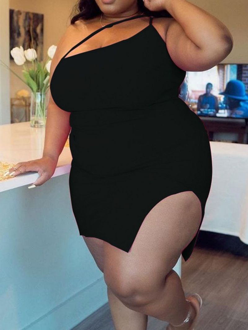 Αμάνικο Φόρεμα Σπλιτ Πάνω Από Το Γόνατο Bodycon Μεγάλο Μέγεθος