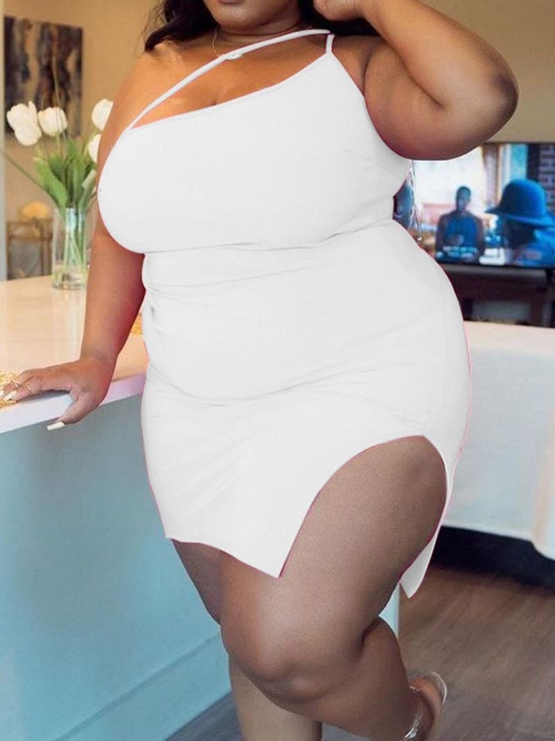 Αμάνικο Φόρεμα Σπλιτ Πάνω Από Το Γόνατο Bodycon Μεγάλο Μέγεθος