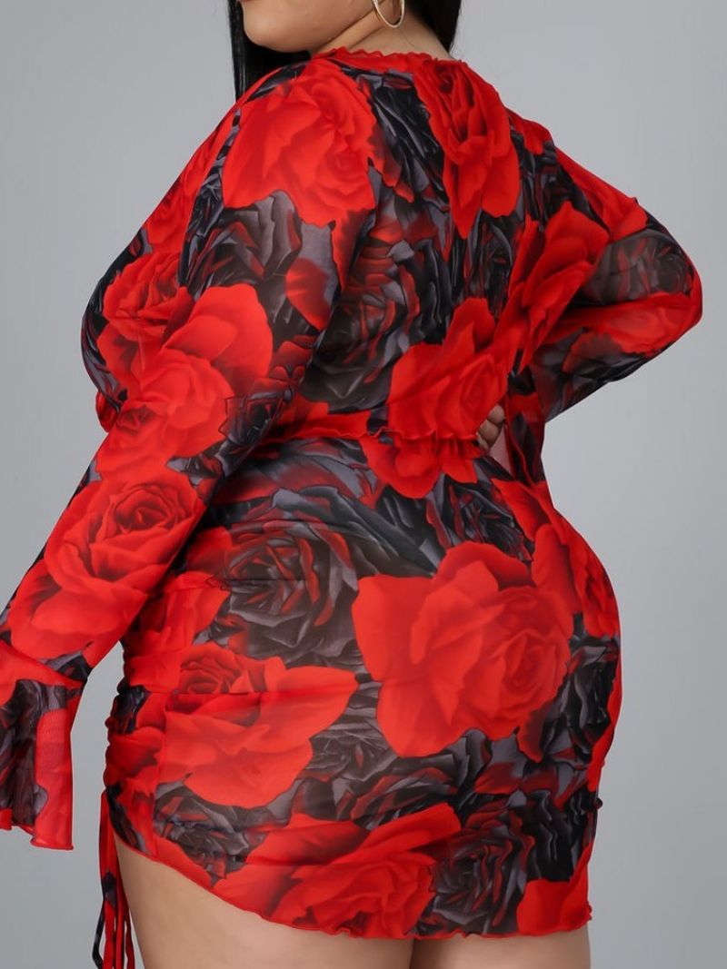 Floral Σέξι Φούστα Bodycon Σετ Δύο Τεμαχίων Σετ Γυναικεία Φούστα Μεγάλο Μέγεθος