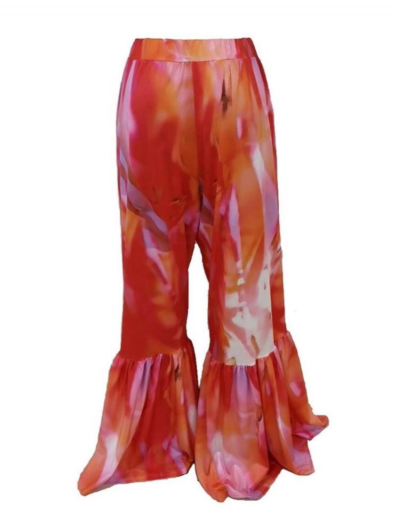 Γυναικεία Casual Παντελόνια Loose Print Bellbottoms Σε Όλο Το Μήκος