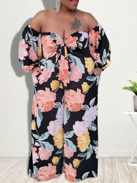 Ολόσωμη Floral Casual Γυναικεία Λεπτή Φόρμα Μεγάλο Μέγεθος