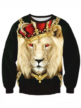 Ανδρικά Πουλόβερ Ψηφιακής Εκτύπωσης 3D Lion Loose Hoodies