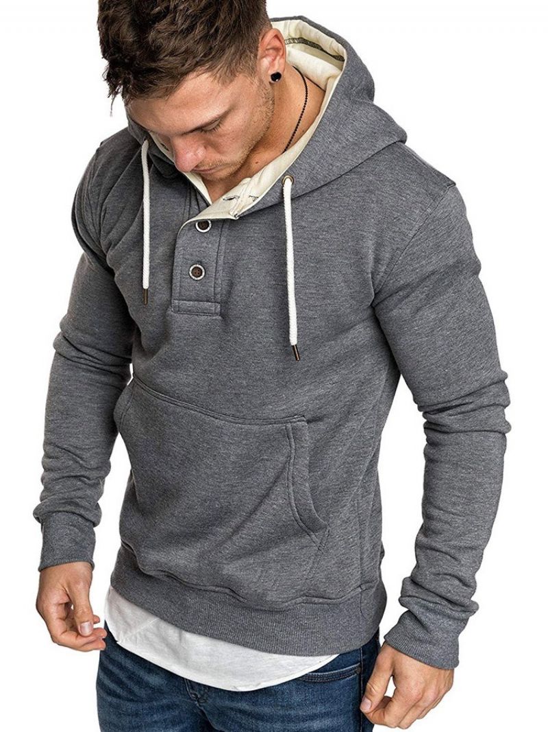 Ανδρικές Casual Κουκούλες Fleece Plain Pullover