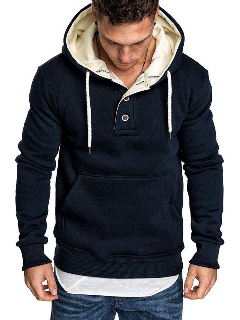 Ανδρικές Casual Κουκούλες Fleece Plain Pullover