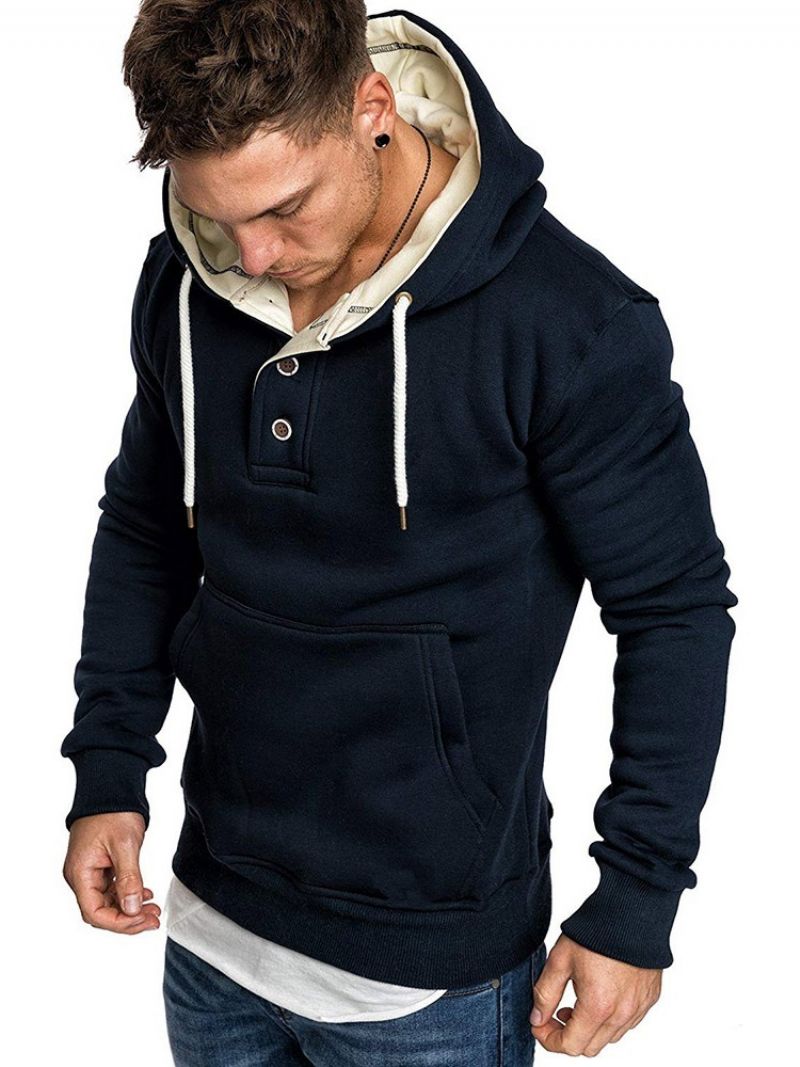 Ανδρικές Casual Κουκούλες Fleece Plain Pullover