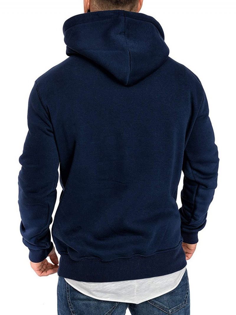 Ανδρικές Casual Κουκούλες Fleece Plain Pullover