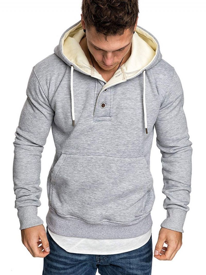 Ανδρικές Casual Κουκούλες Fleece Plain Pullover