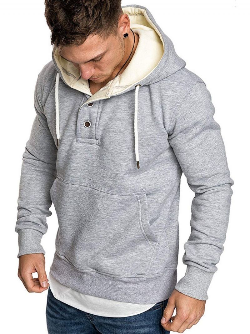 Ανδρικές Casual Κουκούλες Fleece Plain Pullover