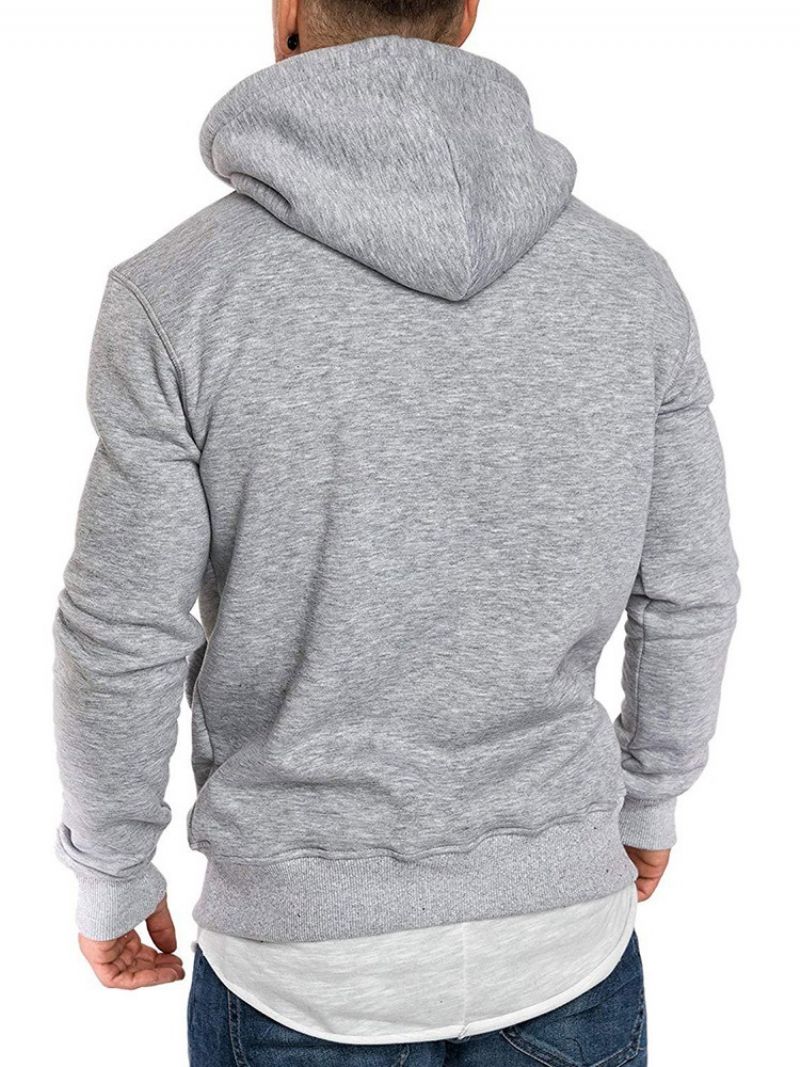 Ανδρικές Casual Κουκούλες Fleece Plain Pullover