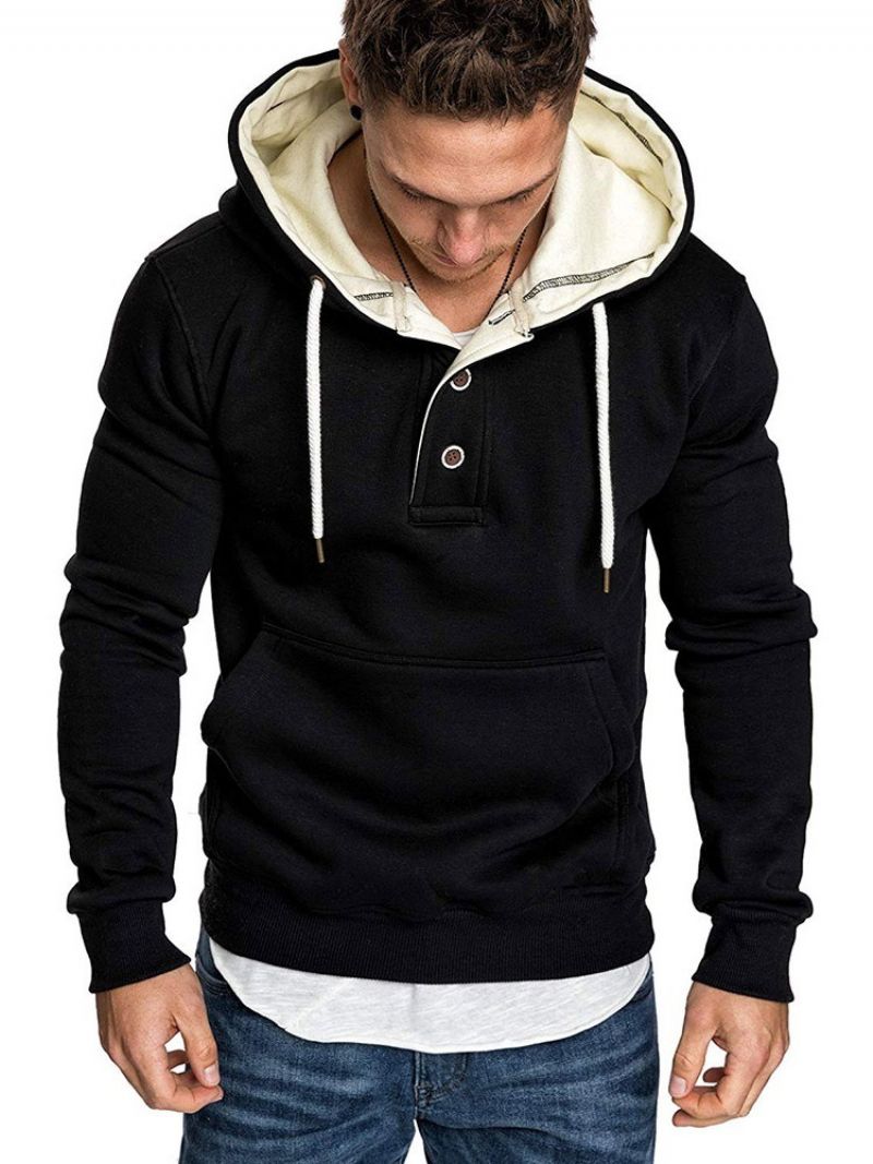 Ανδρικές Casual Κουκούλες Fleece Plain Pullover