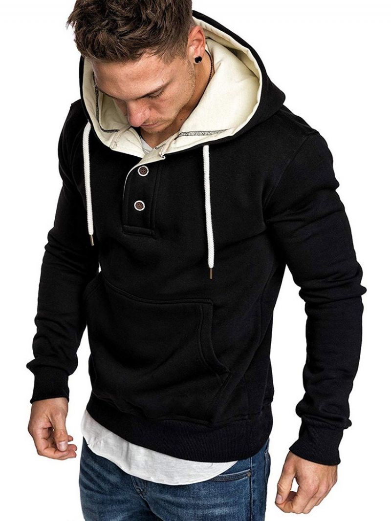 Ανδρικές Casual Κουκούλες Fleece Plain Pullover