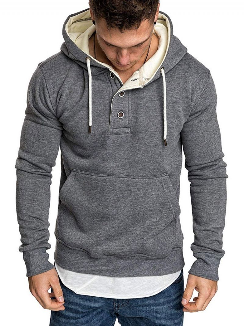 Ανδρικές Casual Κουκούλες Fleece Plain Pullover