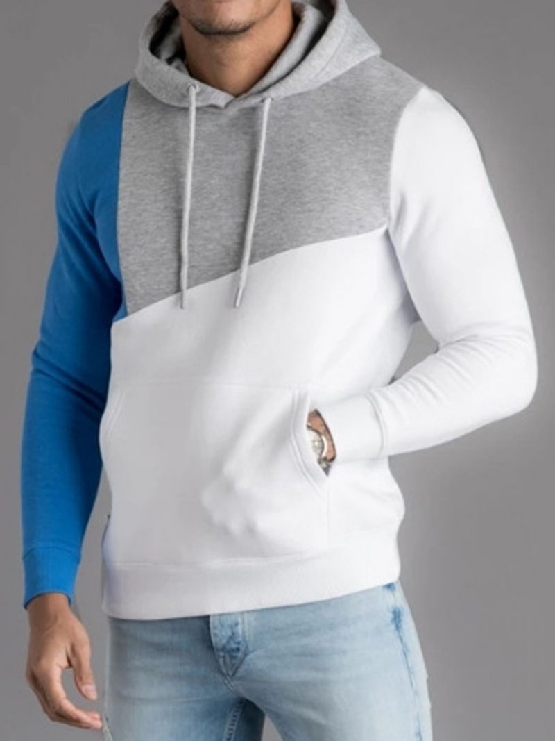 Ανδρικές Κουκούλες Μπλοκ χρώματος Thick Fall Pullover