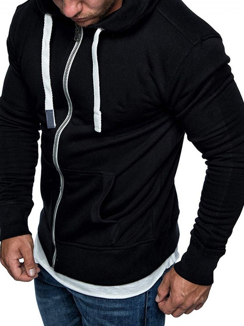 Casual Hoodies Με Φερμουάρ Τσέπης