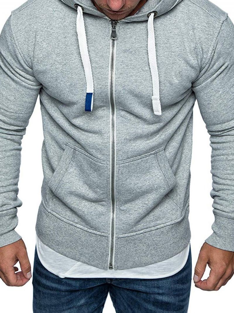 Casual Hoodies Με Φερμουάρ Τσέπης