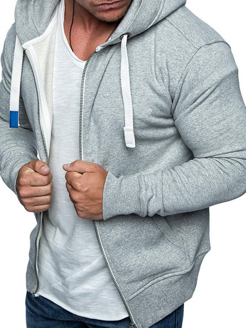 Casual Hoodies Με Φερμουάρ Τσέπης