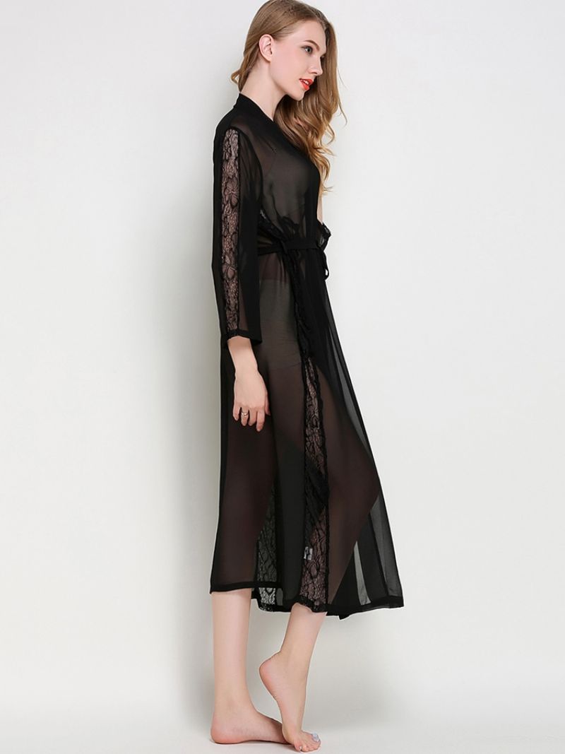 Robe See-Through Long Sexy Night Robe