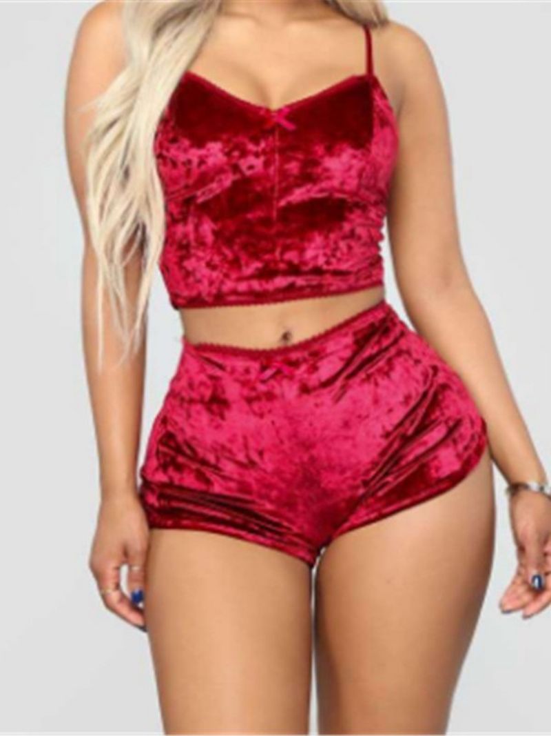 Σετ Πιτζάμες Γυναικεία Φόρμα Πιτζάμες Spandex Sleep Top