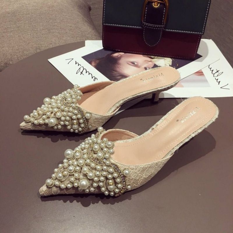 Beads Stiletto Heel Γυναικεία Παπούτσια Mules