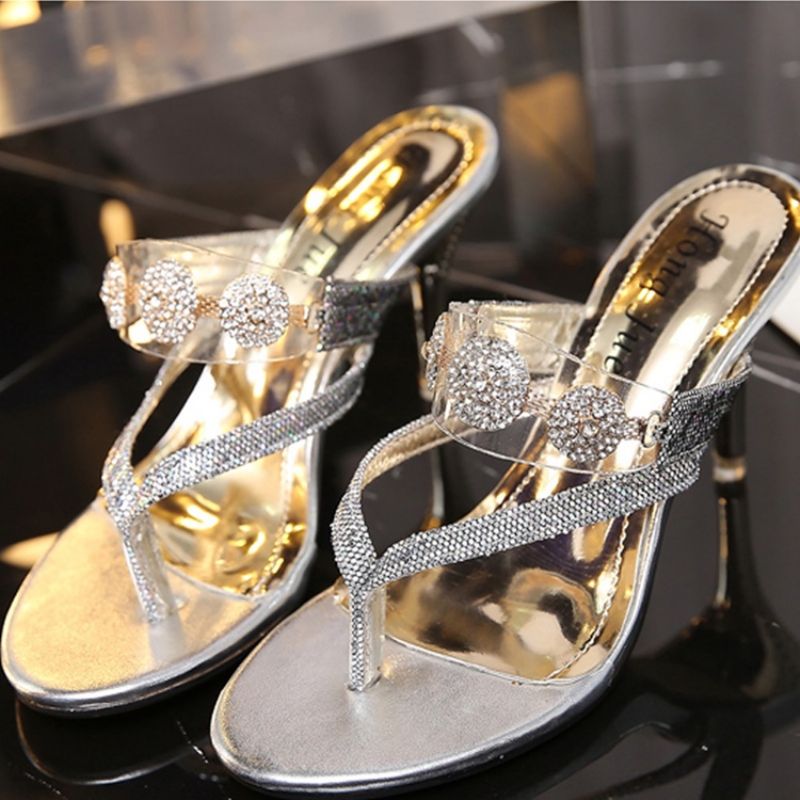 Παπούτσια Mules Με Τακούνι Rhinestone&Sequin Slip-On Stiletto Heel Mules