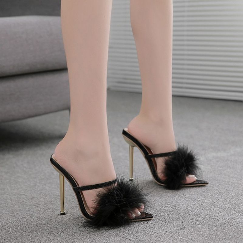 Slip-On Flip Flop Stiletto Heel Casual Mules