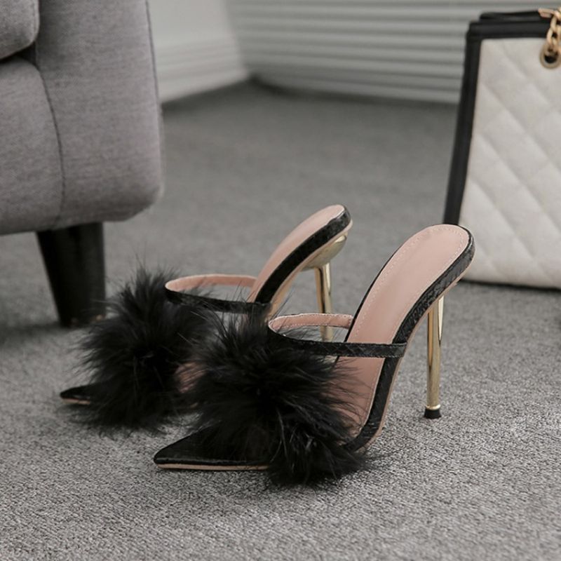 Slip-On Flip Flop Stiletto Heel Casual Mules