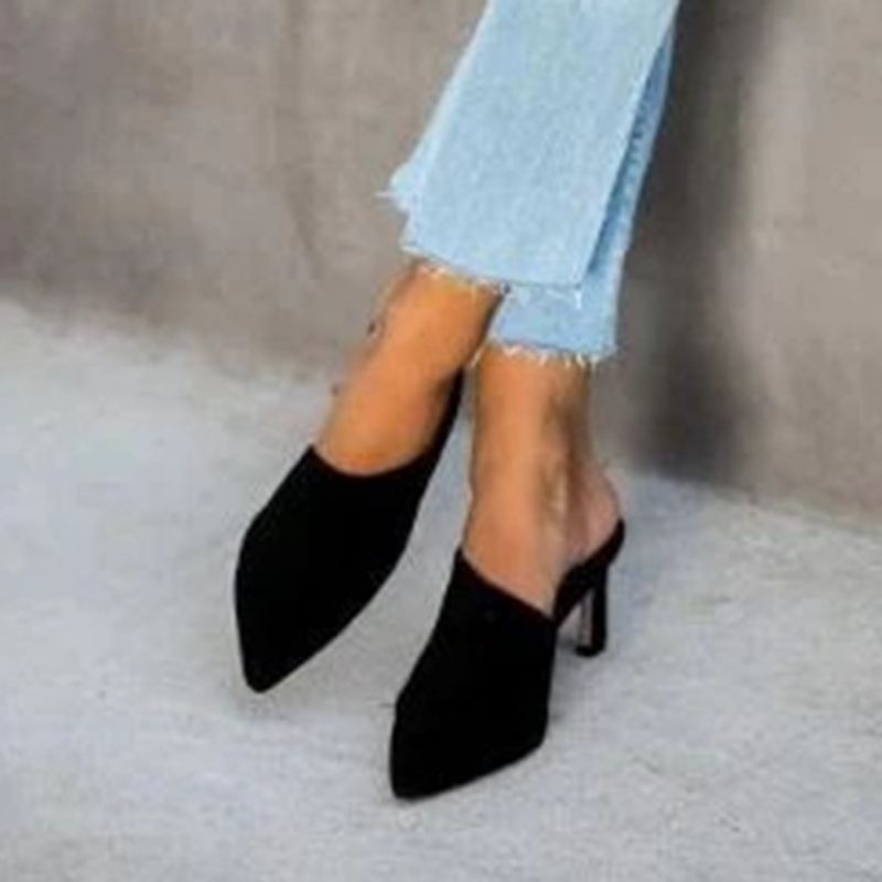 Stiletto Heel Slip-On Παντόφλες Με Κλειστά Δάχτυλα