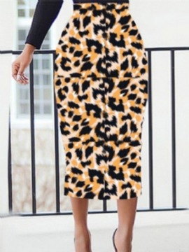 Pencil Φούστα Mid-Calf Leopard Γυναικεία Φούστα