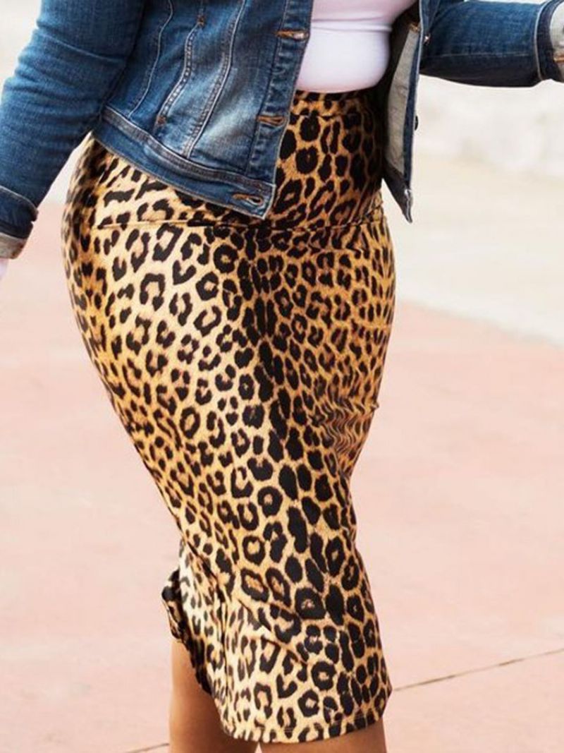 Print Leopard Bodycon Γυναικεία Φούστα Γραφείου