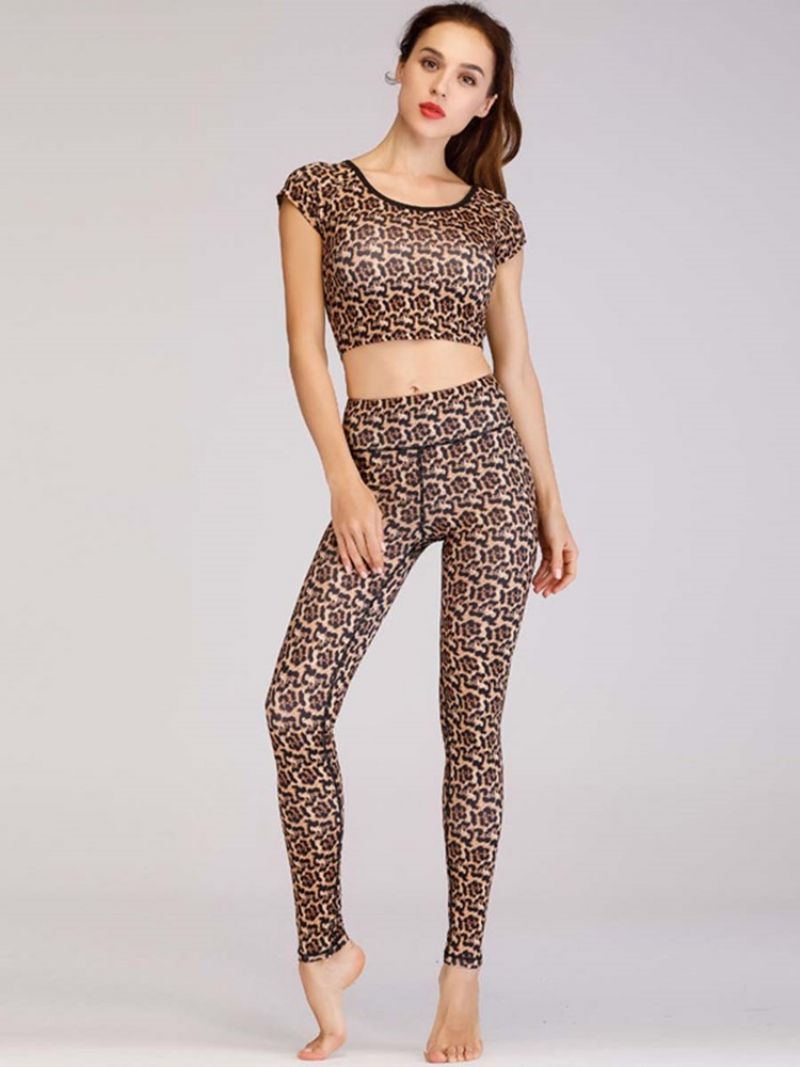 Αθλητικά Σετ Με Κοντό Μανίκι Leopard Anti-Sweat Πουλόβερ