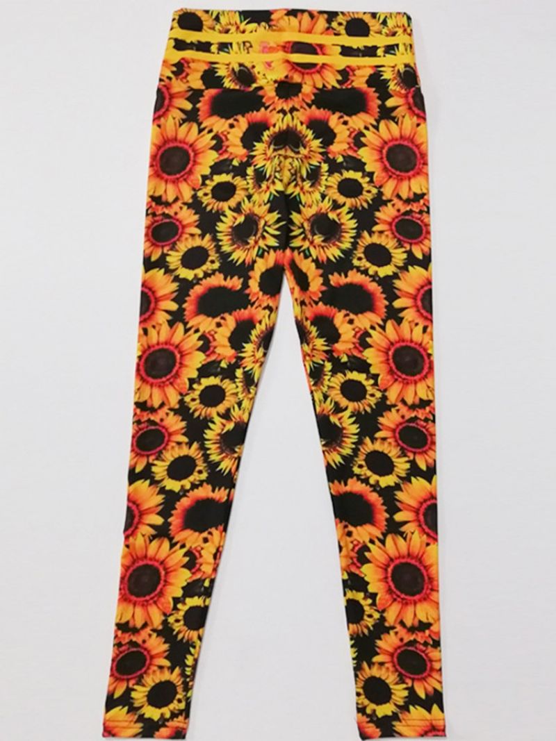 Διαπνέον Sunflower Print Push Up Gym Sport Παντελόνι Γιόγκα Ψηλόμεσο Κολάν Tiktok