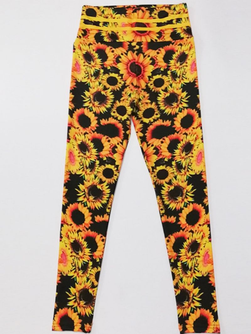 Διαπνέον Sunflower Print Push Up Gym Sport Παντελόνι Γιόγκα Ψηλόμεσο Κολάν Tiktok