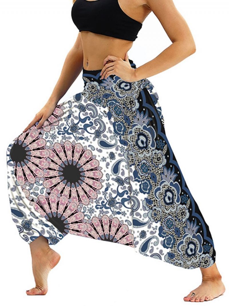 Γυναικείο Παντελόνι Boho Print Polyester Yoga Harem